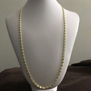 14KT GOLD PLATED  FLAT INFINITY SCROLL CHAIN 3 MM - 24 INCH LIFETIME